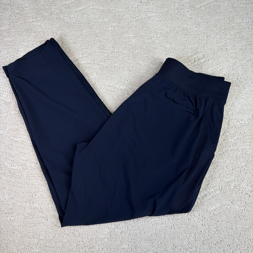 Women Athleta Size 10 Brooklyn Mid Rise Ankle Pant Travel Business Athletic Navy